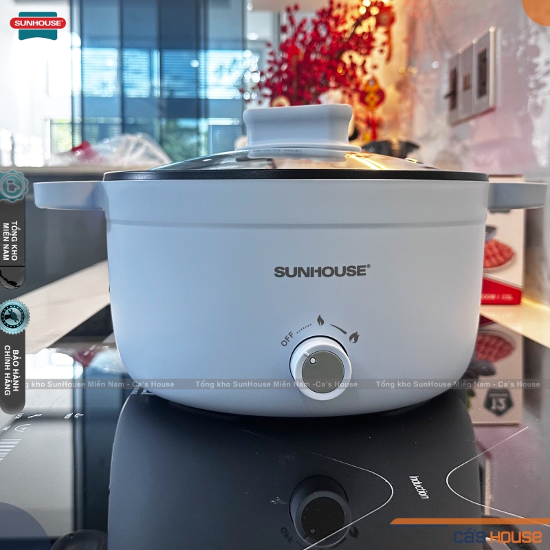 Nồi lẩu điện 3.5L lòng nồi INOX -  Sunhouse SHD4528 - 1200W